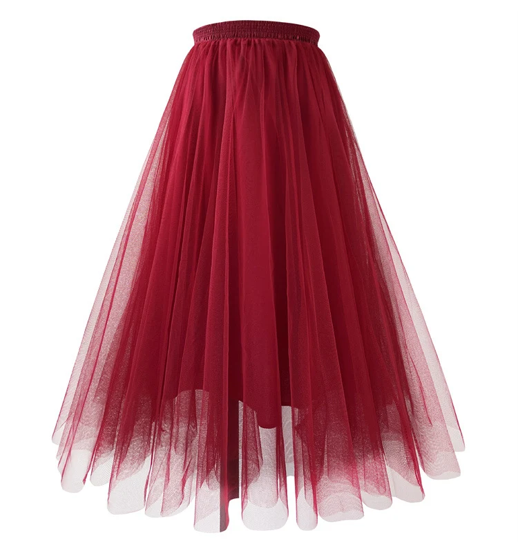 Saia de malha plissada midi, plus size, super larga com modelagem evasê, saia em A. Ideal para um visual elegante e confortável. — foto 15