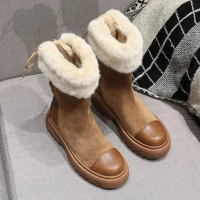 Title 7, Martin boots with thickened warmth and velvet s...
