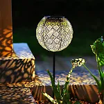 Lâmpada solar de jardim em ferro forjado com formato de bola Ilumine e decore seu jardim com esta linda luminária solar. — foto 9