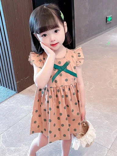 Title 7, Mädchen Sommerkleid dünn Polka Dot – Luftig lei...