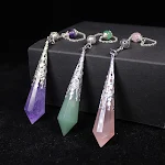 Pêndulo de cristal natural Power Stone com 12 facetas, para adivinhação, decisões e equilíbrio energético pessoal. — foto 2