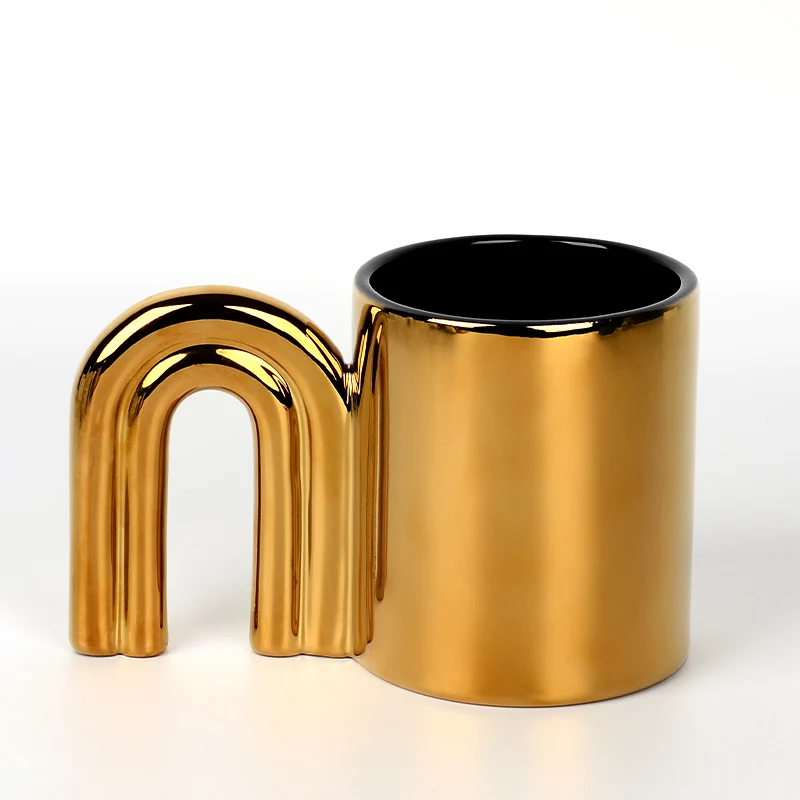 Ins Silver Electroplated Ceramic Mug for Lovers High Face Value Enjoy your beverages with style and elegance for a perfe — photo 9