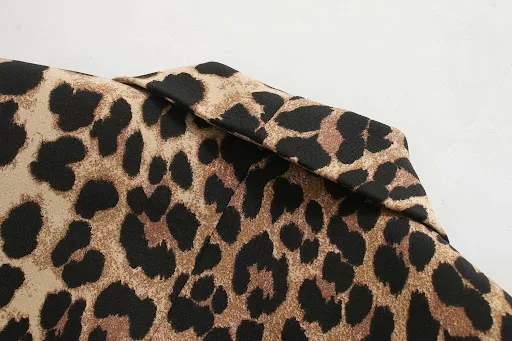 Title 2, Light Ripe Animal Print Breasted Versatile Long...