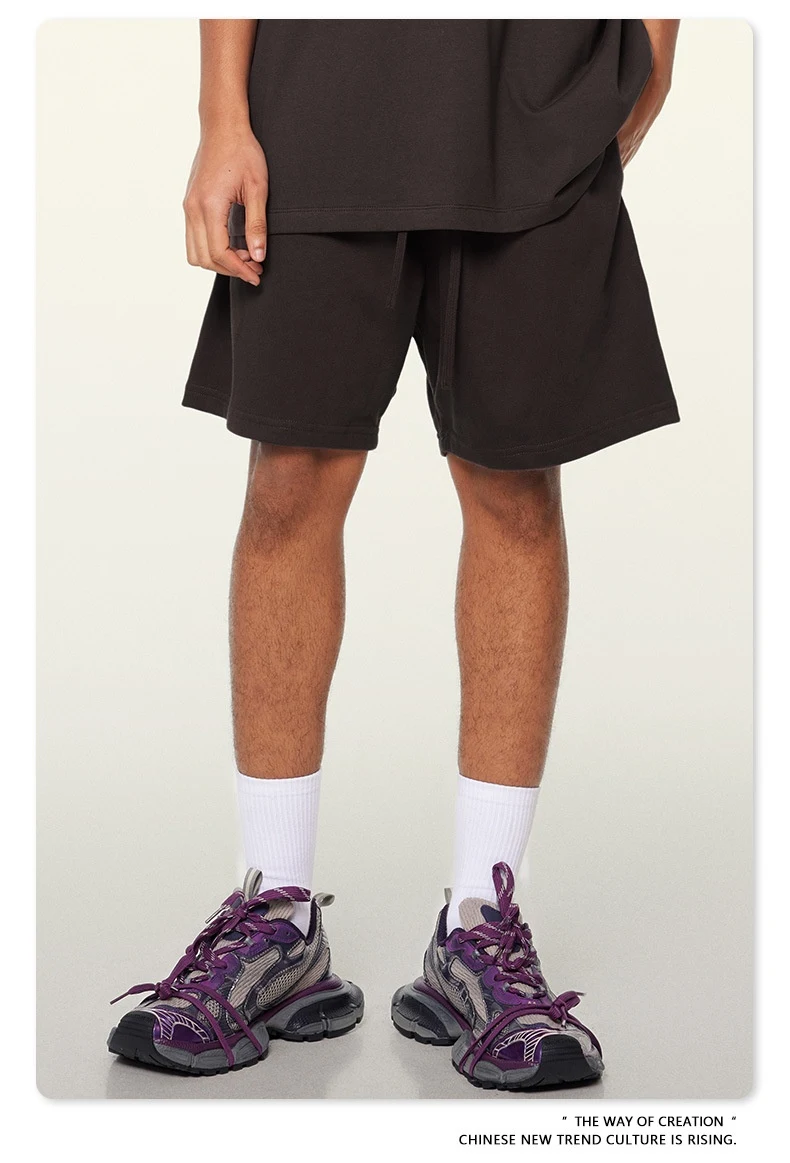 Title 3, Heavy FOG Street Tide Shorts for Men, Loose Cas...