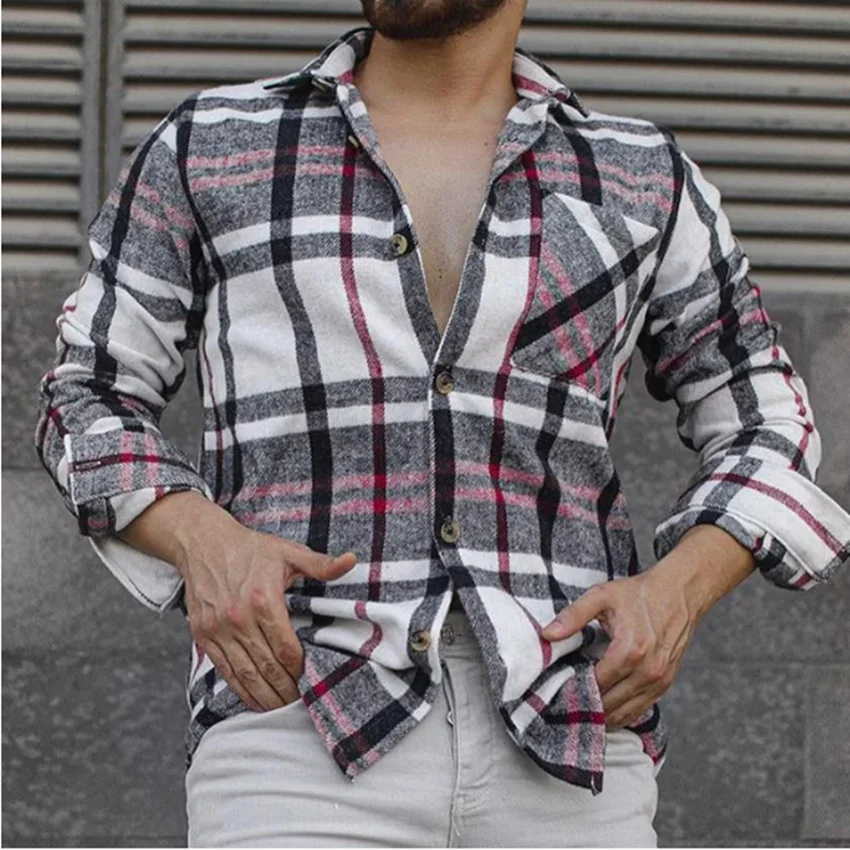 Camisa de manga longa com estampa de lapela de lã, ideal para aquecer e dar estilo. Conforto e elegância para todas as ocasiões. — foto 11