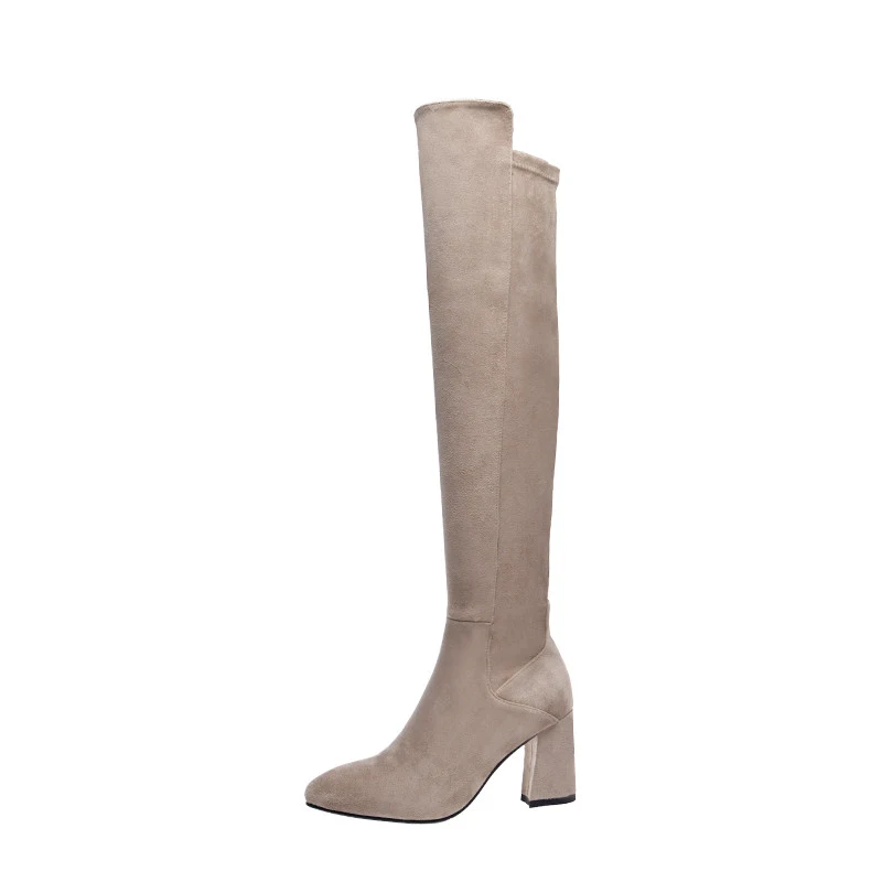 Women's Over Knee Boots with High Pointed Toe and Mid Heels, a stylish and comfortable choice for a fashionable and eleg — photo 1