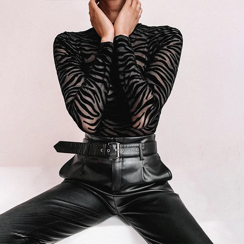 Title 12, Personality belt casual leather pants. Stylish ...