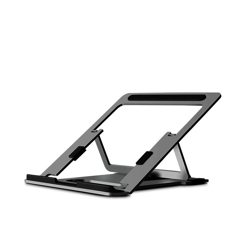 Suporte dobrável para laptop em liga de alumínio com ajuste multi-engrenagens e resfriamento, melhora a postura e produtividade. — foto 5