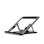 Suporte dobrável para laptop em liga de alumínio com ajuste multi-engrenagens e resfriamento, melhora a postura e produtividade. — foto 5