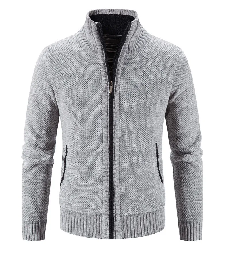Men's Jacket Knitwear Autumn and Winter Fleece Lined Padded Warm Keeping Cardigan. Stay warm and comfortable in this ess — photo 11