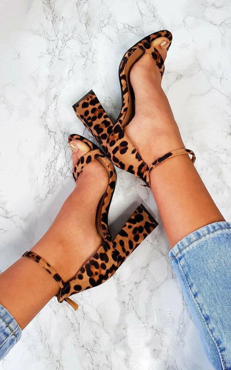 Title 3, Leopard print sandals with chunky heel