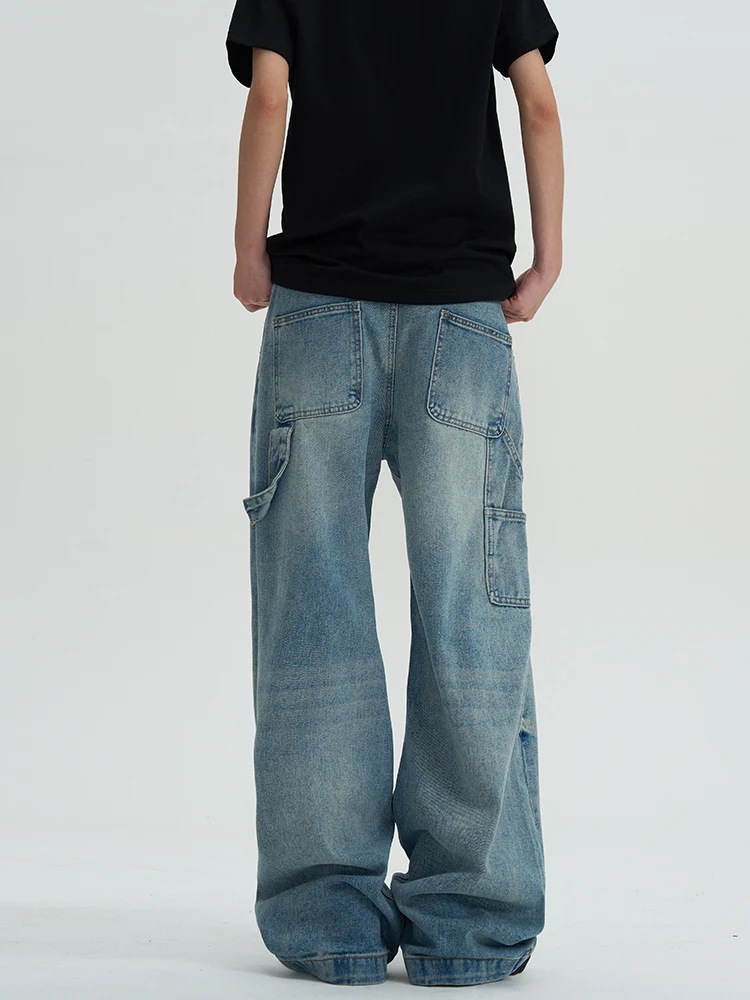 Gewassen Jeans Loose Wide Leg Straight Mop Broek – Comfortabele damesbroek, losse pasvorm, wijde pijpen, rechte pijpen. Stijlvol en perfect voor dagelijks gebruik. — foto 5