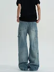Gewassen Jeans Loose Wide Leg Straight Mop Broek – Comfortabele damesbroek, losse pasvorm, wijde pijpen, rechte pijpen. Stijlvol en perfect voor dagelijks gebruik. — foto 5