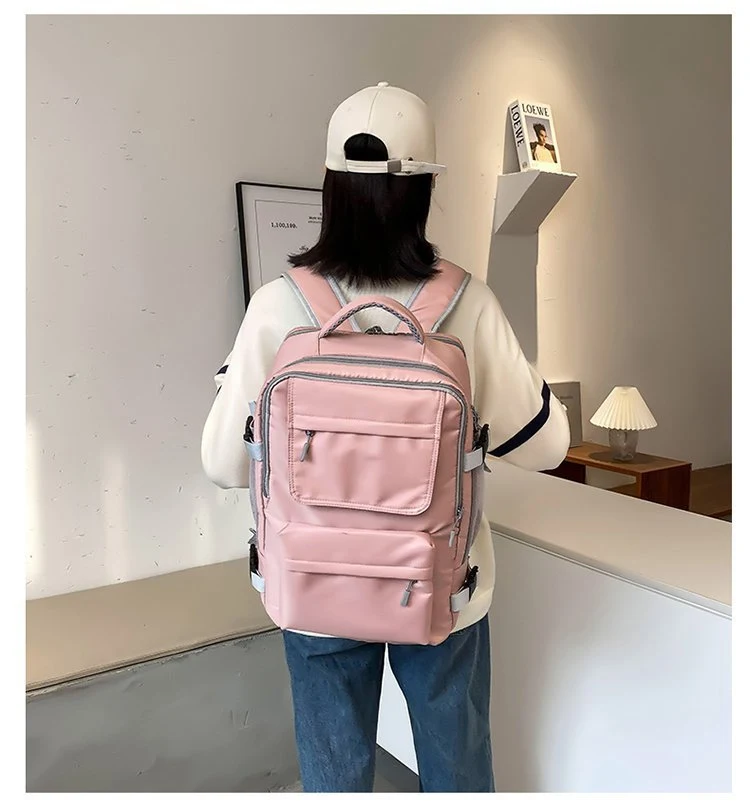 Title 8, Mochila de viagem de moda cor sólida com separa...