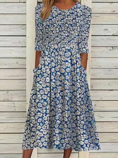 Title 6, Round Neck Printed Womens High Waist Long Slee...