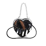 Bolsa feminina de ombro com corrente em formato de coração, charmosa e fashion, perfeita para diversas ocasiões, leve seus pertences com estilo. — foto 3