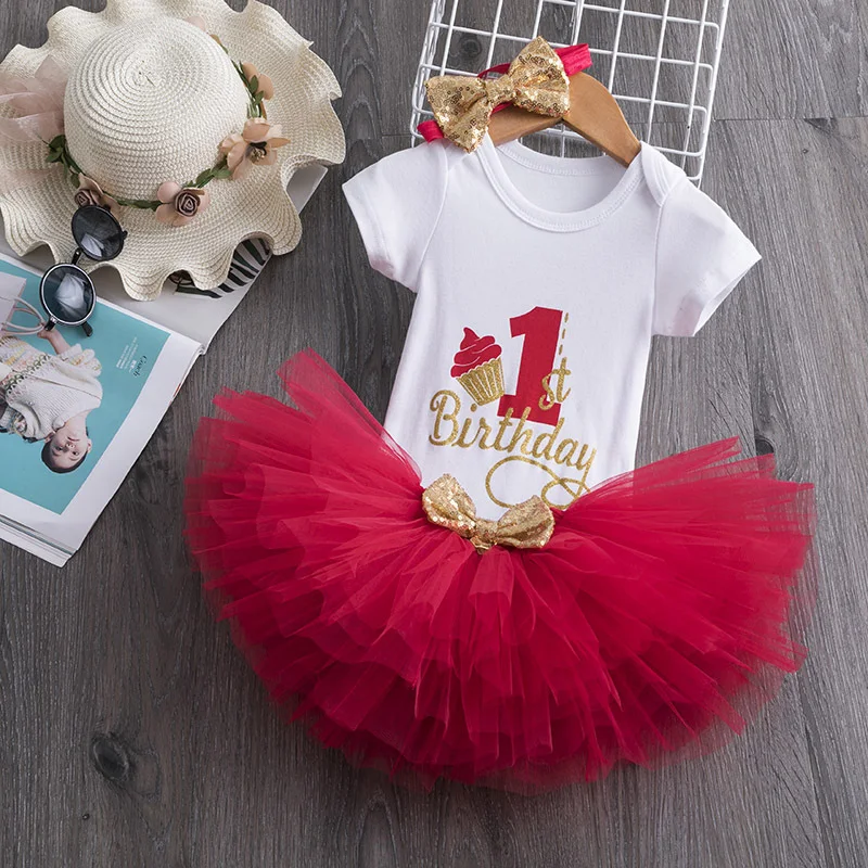 Title 2, Vestido de Aniversário para Bebê Menina e Macac...