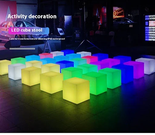 Title 3, LED Stool Square Cube Light Waterproof – Illumi...