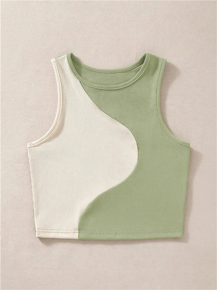 Title 7, Slim fit sleeveless vest with color contrast pa...