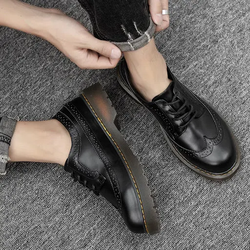 Title 5, Mens Low-Top Platform Retro Leather Shoes
