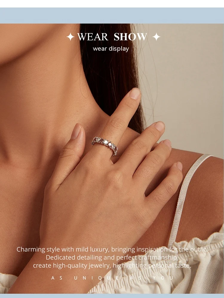 Anello cuore luminoso in argento S925 Silver Ziyun Nuovo. Un simbolo d'amore splendente, perfetto per esprimere eleganza e sentimenti. — foto 6