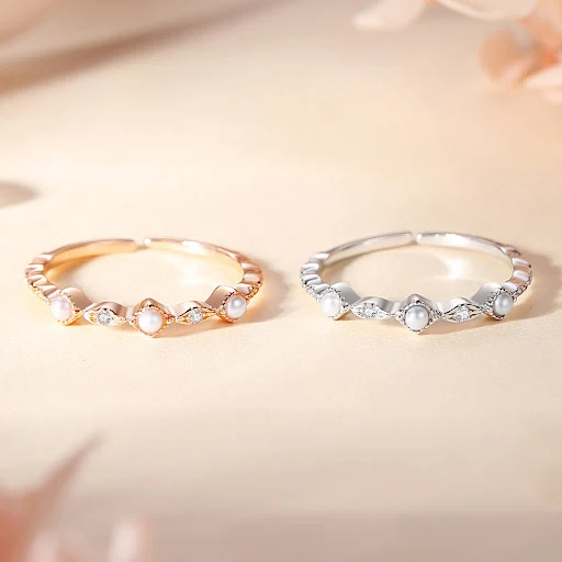 Title 3, Anel feminino de prata esterlina S925 com zircô...