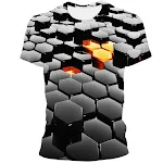 Geometric Three-dimensional Pattern Digital Printing T-shirt. Comfortable, stylish and eye-catching. Elevate your wardro — photo 4