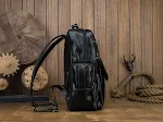 Mochila Casual Masculina de Couro Bovino de Grande Capacidade, Bolsa Escolar de Couro Dermal, Estilo e Conforto para o Dia a Dia — foto 15