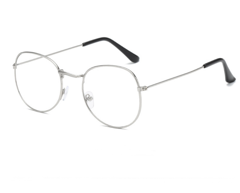 Kleine frame platte spiegel vrouwelijke Koreaanse retro metalen bril — foto 9