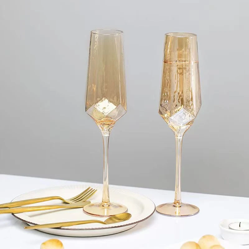 Amber Hammered Red Wine Glass and Champagne Cup. Elevate your drinking experience. Enjoy your favorite wines with elegan — photo 5