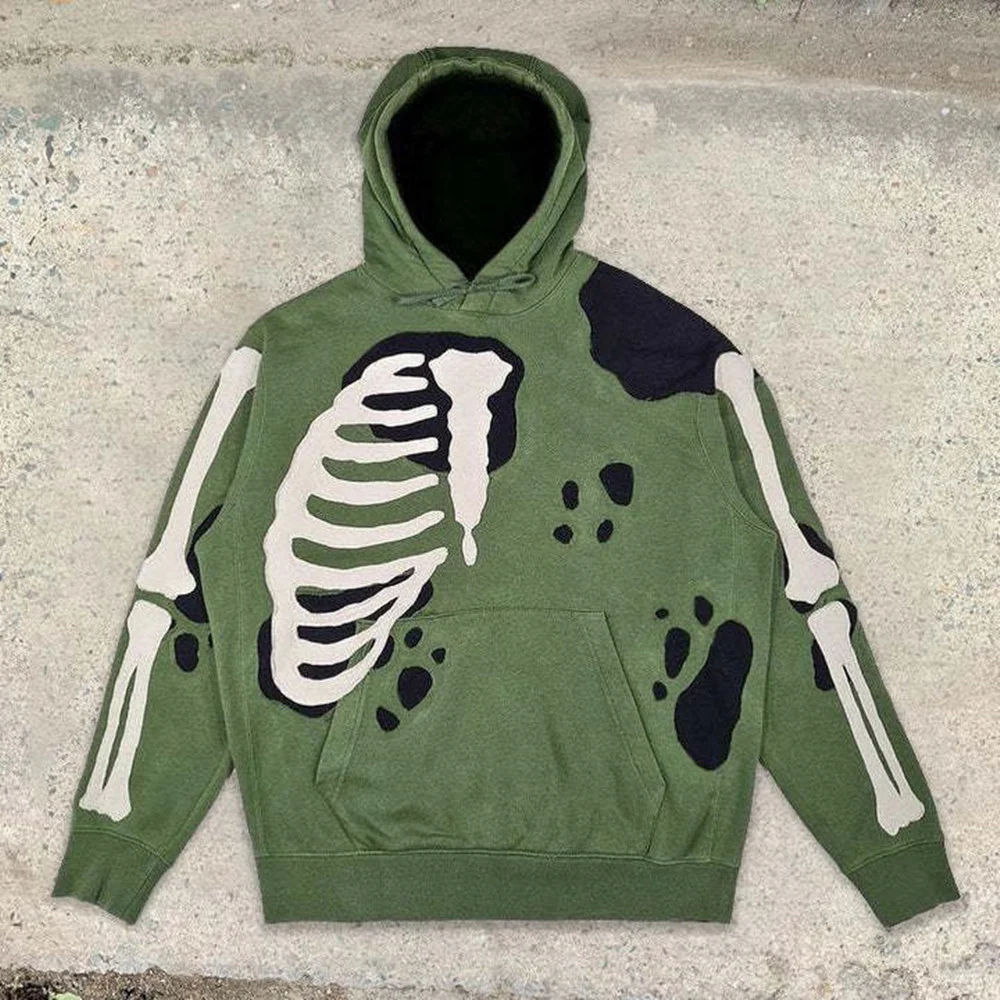 Moletom casual solto de manga longa com estampa 3D. Conforto e estilo para o dia a dia. Perfeito para um visual descontraído e moderno. — foto 1