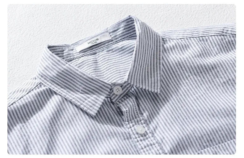 Camisa masculina listrada minimalista de manga curta de verão. Conforto e estilo para o calor. Design leve e moderno para um visual casual e elegante. — foto 6