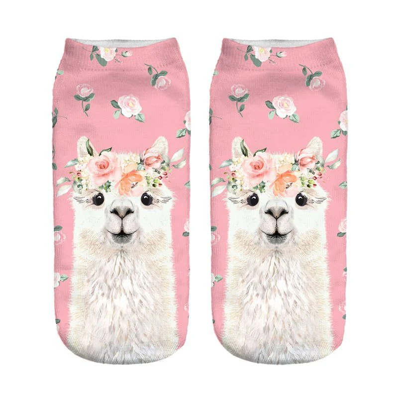 Title 8, 3D Digital Printed Alpaca Womens Pump Socks
