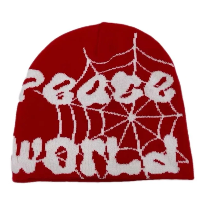 Title 4, Gorro de malha com letras de teia de aranha Hip...