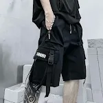Black 114 zipper shorts