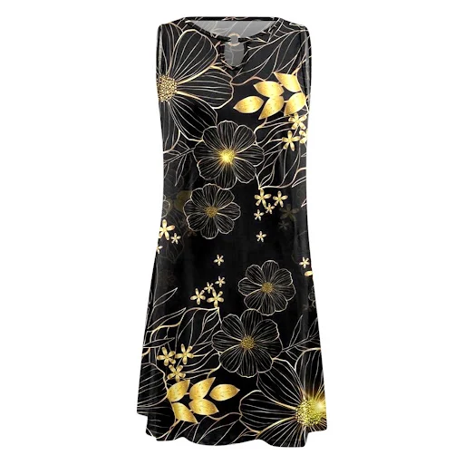 Title 24, Womens Casual Printed Vest Sleeveless Dress