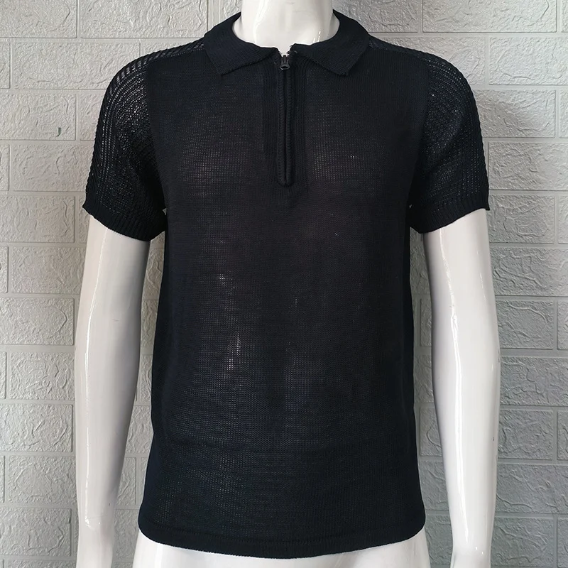 Sommer Strick-Top für Herren, Slim Fit. Leichter, atmungsaktiver Pullover für warme Tage. Modernes Design und hoher Tragekomfort. Perfekt für den Sommer. — foto 8