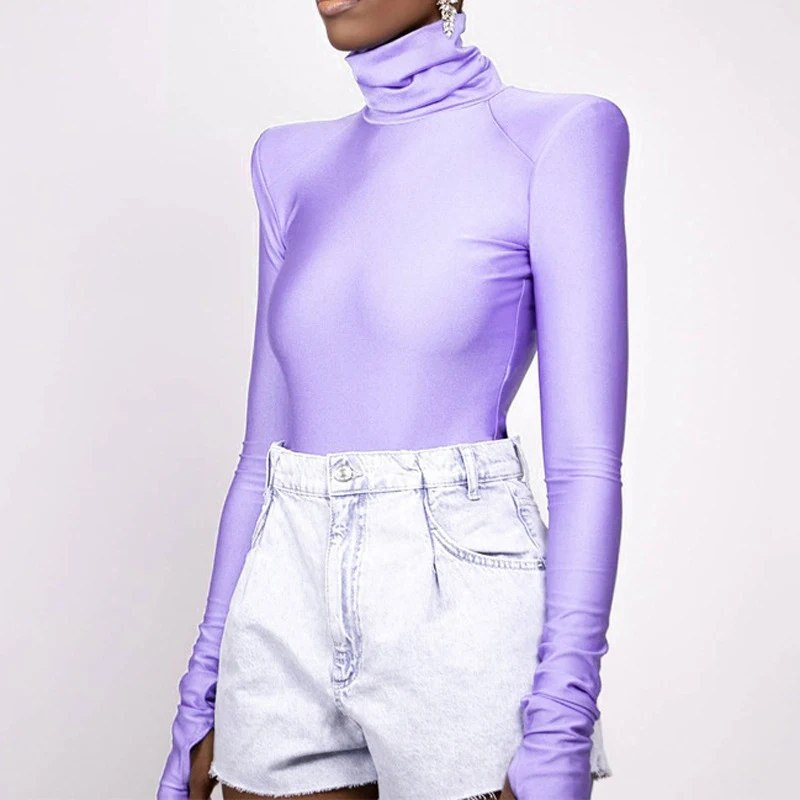 Title 2, Solid Color Bottoming Womens Heaps Collar Long...