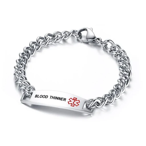 Title 10, Pulseira de logotipo de aço inoxidável de 12 mm