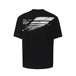 Camiseta unissex com estampa de luz e sombra, design urbano, gola redonda, manga curta e caimento solto. Perfeita para estilo de rua. — foto 1