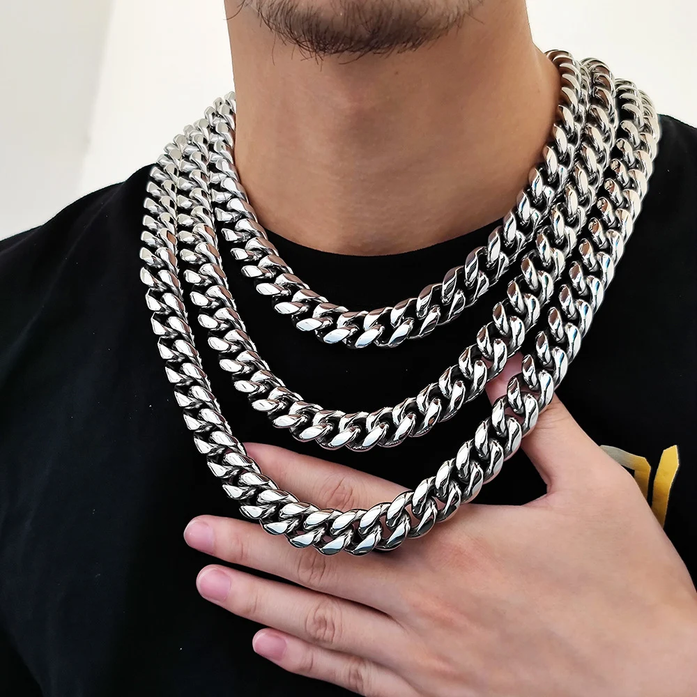 Colar Cubano Redondo de Aço Inoxidável Hip Hop com Criptografia para Moer, Design Moderno e Funcional, Expresse seu Estilo Urbano com Elegância. — foto 8