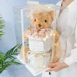 Bear Doll Eternal Rose Bouquet Birthday Gift. A lasting and beautiful present to show your love and celebrate their spec — photo 2